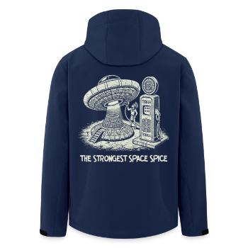 Retrospace Sci-Fi Vintage Design - Recycelte Männer Softshell-Jacke von Stanley/Stella - Navy - Hinten - AI Model Male 185 light (185cm)