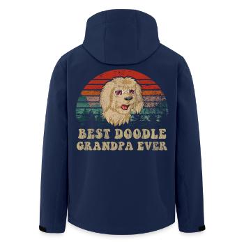 Lustiges goldenes Doodle Opa T-Shirt Design - Recycelte Männer Softshell-Jacke von Stanley/Stella - Navy - Hinten - AI Model Male 185 light (185cm)