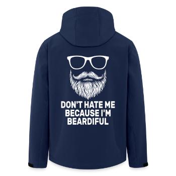 Hass mich nicht, weil ich bärtig bin - Recycelte Männer Softshell-Jacke von Stanley/Stella - Navy - Hinten - AI Model Male 185 light (185cm)