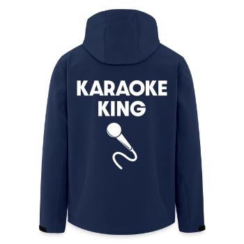 Karaoke King Mikrofon - Recycelte Männer Softshell-Jacke von Stanley/Stella - Navy - Hinten - AI Model Male 185 light (185cm)