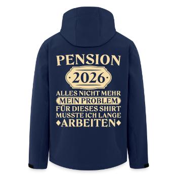 Pension 2026 - Nicht mein Problem - Pensionär - Recycelte Männer Softshell-Jacke von Stanley/Stella - Navy - Hinten - AI Model Male 185 light (185cm)