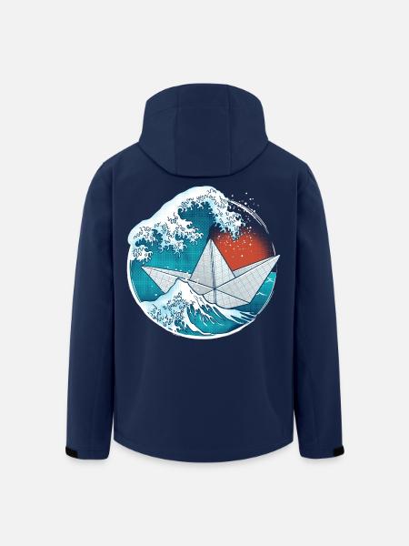 Papierboot im Origami-Stil - Recycelte Männer Softshell-Jacke von Stanley/Stella - Navy