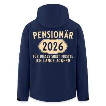 Pensionär 2026 - Lange Ackern - Pension - Recycelte Männer Softshell-Jacke von Stanley/Stella - Navy - Hinten - AI Model Male 185 light (185cm)