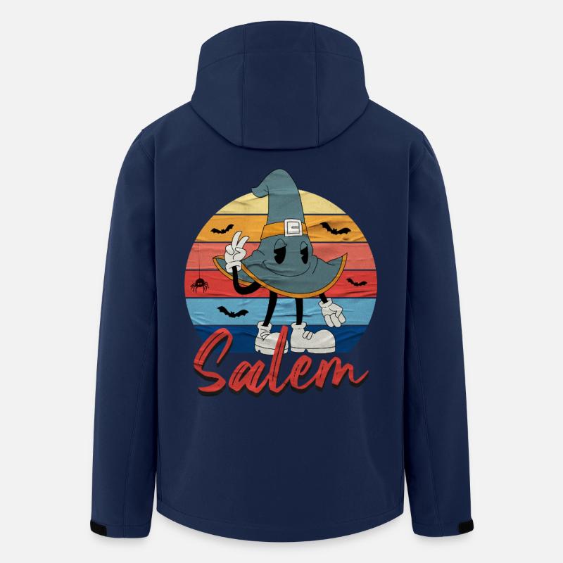 Whimsical Witch Hat with Salem Text - Men’s Recycled Softshell Jacket by Stanley/Stella - navy