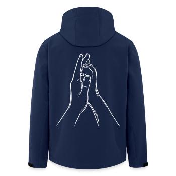 Hand + Hundepfote - High Five - Hunde Fan - Team - Recycelte Männer Softshell-Jacke von Stanley/Stella - Navy - Hinten - AI Model Male 185 light (185cm)