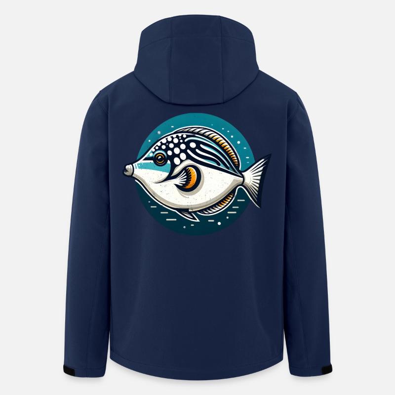Tropischer Meeresfisch in Retro-Optik - Recycelte Männer Softshell-Jacke von Stanley/Stella - Navy