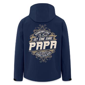 Krankenpfleger Papa - Recycelte Männer Softshell-Jacke von Stanley/Stella - Navy - Hinten - AI Model Male 185 light (185cm)