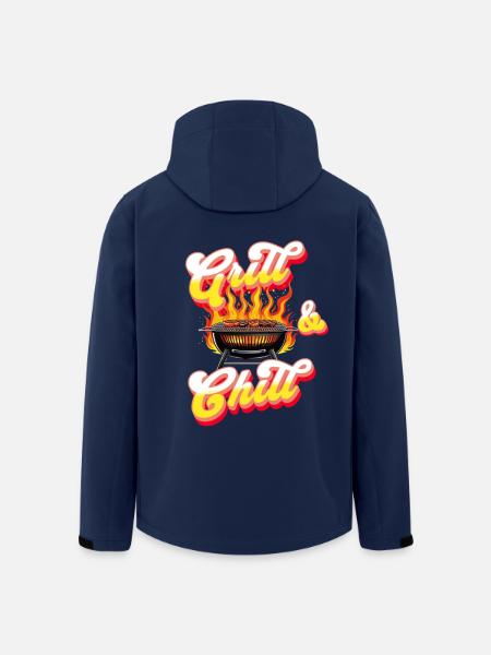 Grill and Chill BBQ Grillmeister Retro - Recycelte Männer Softshell-Jacke von Stanley/Stella - Navy