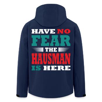 Have no Fear the Hausmann is here Outfit - Recycelte Männer Softshell-Jacke von Stanley/Stella - Navy - Hinten - AI Model Male 185 light (185cm)
