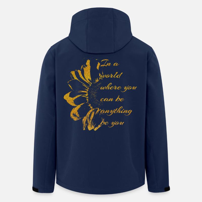 Goldene Botschaft-SEI DU mit Sonnenblume - Recycelte Männer Softshell-Jacke von Stanley/Stella - Navy