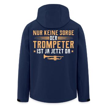 Trompeter ist ja jetzt da - Trompete Blasmusiker - Recycelte Männer Softshell-Jacke von Stanley/Stella - Navy - Hinten - AI Model Male 185 light (185cm)
