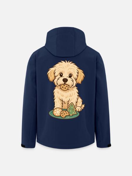 Maltipoo Weihnachten – Hund mit Plätzchen - Recycelte Männer Softshell-Jacke von Stanley/Stella - Navy