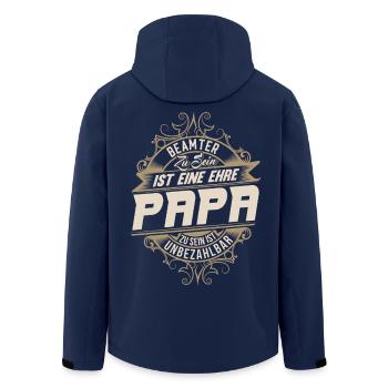 Beamter Papa - Recycelte Männer Softshell-Jacke von Stanley/Stella - Navy - Hinten - AI Model Male 185 light (185cm)