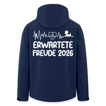 Werdende Mutter ERWARTETE FREUDE 2026 Lustig - Recycelte Männer Softshell-Jacke von Stanley/Stella - Navy - Hinten - AI Model Male 185 light (185cm)