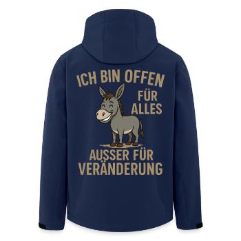 Humorvolle Esel-Motivationsbotschaft - Recycelte Männer Softshell-Jacke von Stanley/Stella - Navy - Hinten - AI Model Male 185 light (185cm)