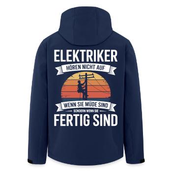 Elektriker - Recycelte Männer Softshell-Jacke von Stanley/Stella - Navy - Hinten - AI Model Male 185 light (185cm)