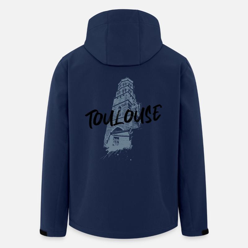 Illustration monochrom Toulouse Saint-Nicolas - Recycelte Männer Softshell-Jacke von Stanley/Stella - Navy
