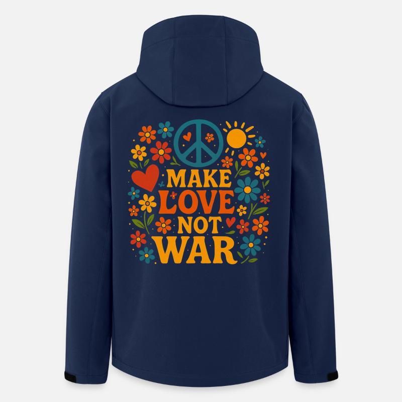 Für Frieden - gegen Krieg | Friedensbotschaft - Recycelte Männer Softshell-Jacke von Stanley/Stella - Navy