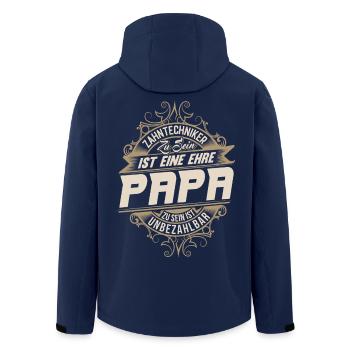 Zahntechniker Papa - Recycelte Männer Softshell-Jacke von Stanley/Stella - Navy - Hinten - AI Model Male 185 light (185cm)
