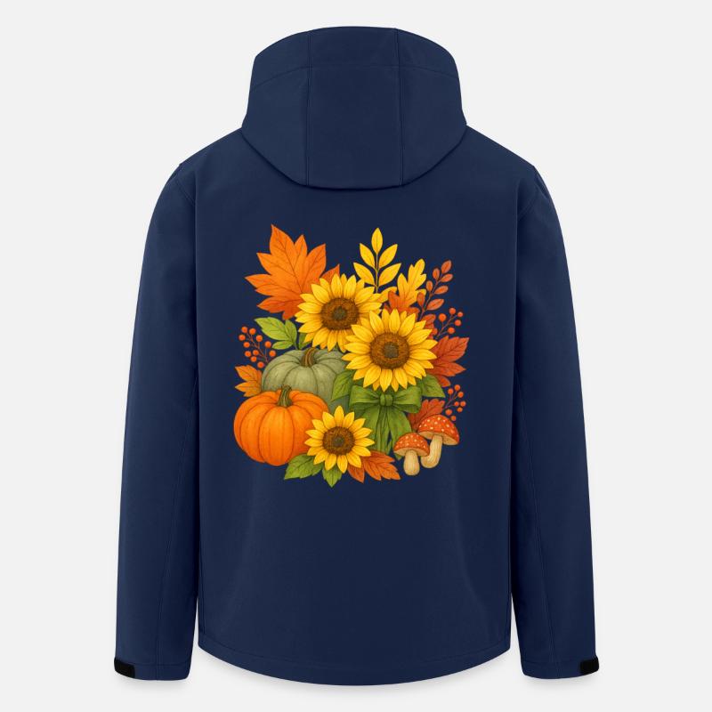 Herbsternte Sonnenblumen - Recycelte Männer Softshell-Jacke von Stanley/Stella - Navy