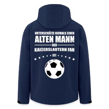 Alter Mann - Kaiserslautern Fan | Retro Vintage  - Recycelte Männer Softshell-Jacke von Stanley/Stella - Navy - Hinten - AI Model Male 185 light (185cm)