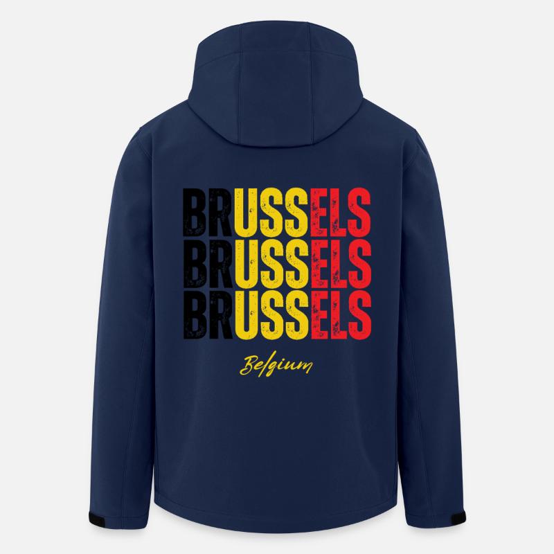 Brüssel Belgien, Erinnerung an Brüssel - Recycelte Männer Softshell-Jacke von Stanley/Stella - Navy