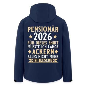 Pensionär 2026 - Lange Ackern Pension Abschied - Recycelte Männer Softshell-Jacke von Stanley/Stella - Navy - Hinten - AI Model Male 185 light (185cm)