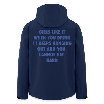 Girls like it when you drink Beers Mode - Recycelte Männer Softshell-Jacke von Stanley/Stella - Navy - Hinten - AI Model Male 185 light (185cm)