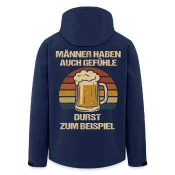Männer Gefühle Shirt – Durst Bier Spruch - Recycelte Männer Softshell-Jacke von Stanley/Stella - Navy - Hinten - AI Model Male 185 light (185cm)