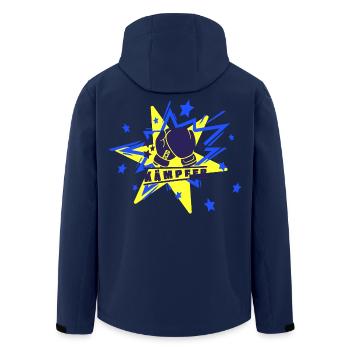Kämpfer - Kampfsport - Glücksbringer - Recycelte Männer Softshell-Jacke von Stanley/Stella - Navy - Hinten - AI Model Male 185 light (185cm)