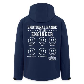 Emotionale Bandbreite Eines Ingenieurs Mechanischer Witz - Recycelte Männer Softshell-Jacke von Stanley/Stella - Navy - Hinten - AI Model Male 185 light (185cm)