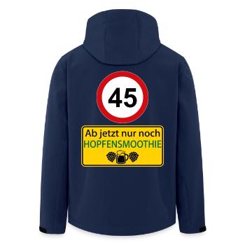 45 Ab jetzt nur noch Hopfensmoothie - Recycelte Männer Softshell-Jacke von Stanley/Stella - Navy - Hinten - AI Model Male 185 light (185cm)