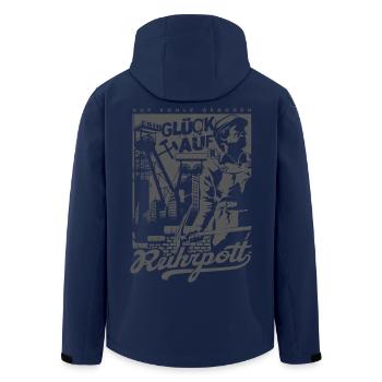 Bergbau Glück Auf Retro Print - Recycelte Männer Softshell-Jacke von Stanley/Stella - Navy - Hinten - AI Model Male 185 light (185cm)