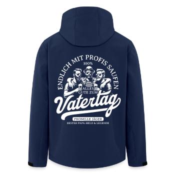 Vatertag Logo mit Bierhelden - Recycelte Männer Softshell-Jacke von Stanley/Stella - Navy - Hinten - AI Model Male 185 light (185cm)
