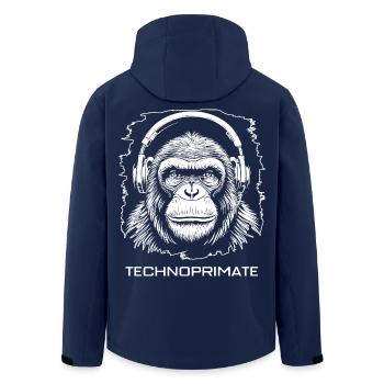 Techno Primate Kopfhörer Ape Art #6 Weiß - Recycelte Männer Softshell-Jacke von Stanley/Stella - Navy - Hinten - AI Model Male 185 light (185cm)