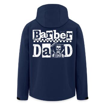Vintage Barber Papa Barbier Friseur - Recycelte Männer Softshell-Jacke von Stanley/Stella - Navy - Hinten - AI Model Male 185 light (185cm)