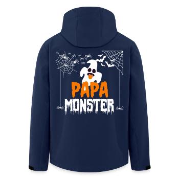 Papa Monster Halloween Kostüm mit Geist Spinne Top - Recycelte Männer Softshell-Jacke von Stanley/Stella - Navy - Hinten - AI Model Male 185 light (185cm)