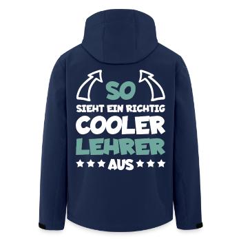 Richtig Cooler Lehrer Lustiger Spruch - Recycelte Männer Softshell-Jacke von Stanley/Stella - Navy - Hinten - AI Model Male 185 light (185cm)