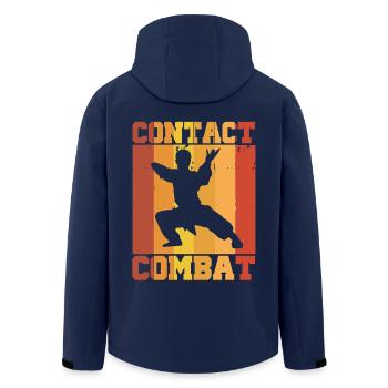 Karate Kungfu Retro Combat Contact Silhouette   - Recycelte Männer Softshell-Jacke von Stanley/Stella - Navy - Hinten - AI Model Male 185 light (185cm)