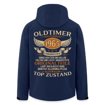 60. Geburtstag Geschenk Oldtimer November 1965 - Recycelte Männer Softshell-Jacke von Stanley/Stella - Navy - Hinten - AI Model Male 185 light (185cm)