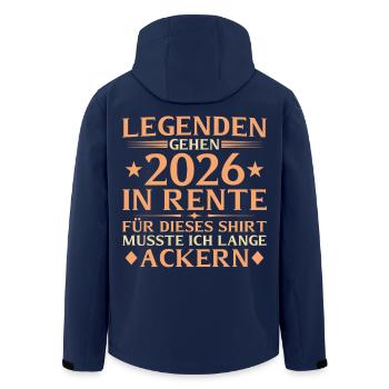Rentner 2026 - Lange Ackern Abschied Rente - Recycelte Männer Softshell-Jacke von Stanley/Stella - Navy - Hinten - AI Model Male 185 light (185cm)