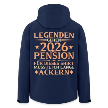 Pensionär 2026 - Lange Ackern Abschied Pension - Recycelte Männer Softshell-Jacke von Stanley/Stella - Navy - Hinten - AI Model Male 185 light (185cm)