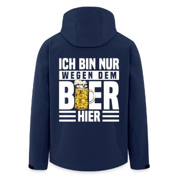 Ich Bin Nur Wegen Dem Bier Hier - Recycelte Männer Softshell-Jacke von Stanley/Stella - Navy - Hinten - AI Model Male 185 light (185cm)