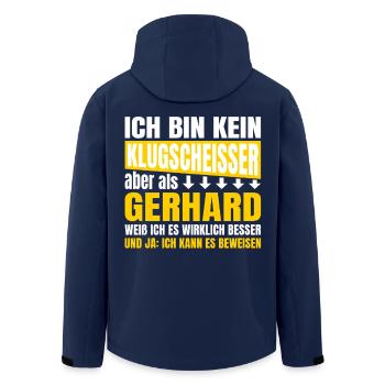 Ich bin kein Klugscheisser Gerhard - Recycelte Männer Softshell-Jacke von Stanley/Stella - Navy - Hinten - AI Model Male 185 light (185cm)