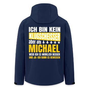 Ich bin kein Klugscheisser Michael - Recycelte Männer Softshell-Jacke von Stanley/Stella - Navy - Hinten - AI Model Male 185 light (185cm)