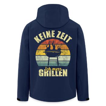 Grillen BBQ Grill Grillmeister Lustiger Spruch - Recycelte Männer Softshell-Jacke von Stanley/Stella - Navy - Hinten - AI Model Male 185 light (185cm)