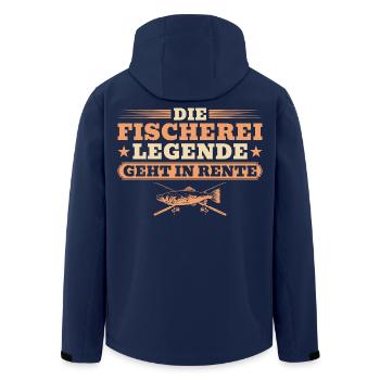 Rentner - Die Fischerei Legende geht in Rente - Recycelte Männer Softshell-Jacke von Stanley/Stella - Navy - Hinten - AI Model Male 185 light (185cm)