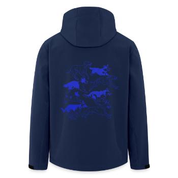 Dynamisches Hunde-Silhouetten-Rudel - Recycelte Männer Softshell-Jacke von Stanley/Stella - Navy - Hinten - AI Model Male 185 light (185cm)