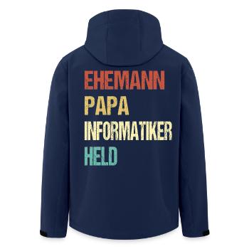 Informatiker Papa - Recycelte Männer Softshell-Jacke von Stanley/Stella - Navy - Hinten - AI Model Male 185 light (185cm)