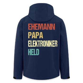 Elektroniker Papa - Recycelte Männer Softshell-Jacke von Stanley/Stella - Navy - Hinten - AI Model Male 185 light (185cm)